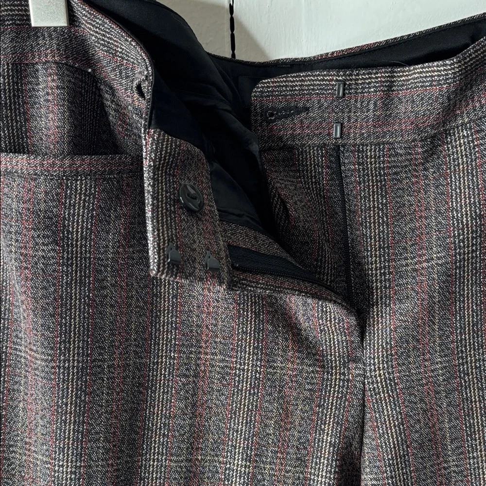 Express Women’s Brown Plaid Straight-Leg Trousers sz12R - Picture 3 of 7